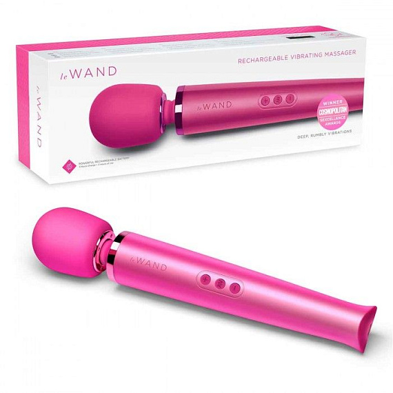 Розовый матовый жезловый вибратор Le Wand с 20 режимами - анодированный пластик, силикон