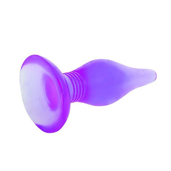 Фиолетовая анальная пробка с утонченным кончиком - 13,8 см. - поливинилхлорид (ПВХ, PVC)