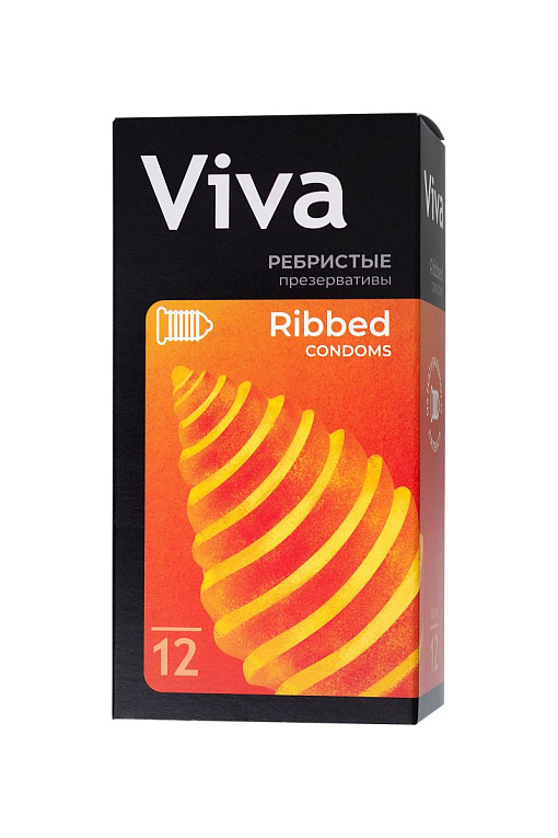Ребристые презервативы VIVA Ribbed - 12 шт. - латекс