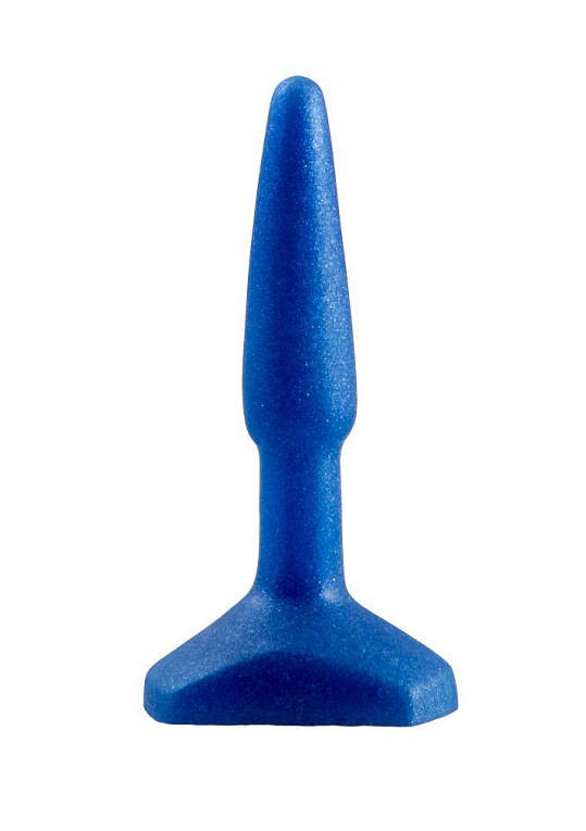 Синий анальный стимулятор Small Anal Plug - 12 см. - эластомер (полиэтилен гель)
