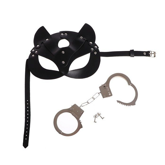 Эротический набор «Твоя кошечка»: маска и наручники от Intimcat