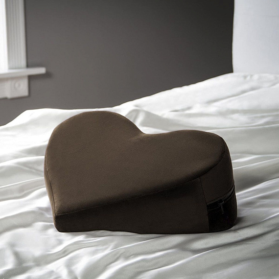 Кофейная подушка для любви Liberator Retail Heart Wedge - тканевая основа