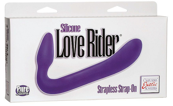 Фиолетовый безремневой страпон из силикона Love Rider Strapless Strap-On - 20,3 см. - силикон