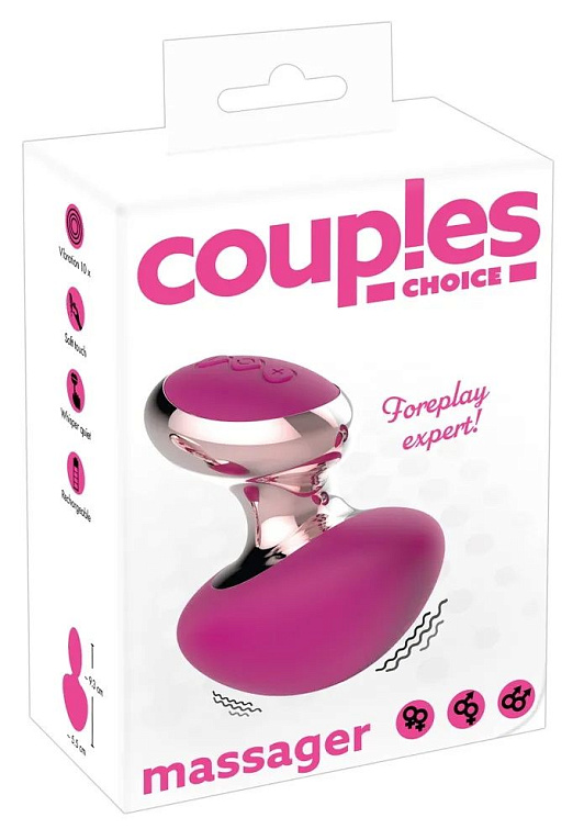 Ярко-розовый вибромассажер Couples Choice Massager - фото 9