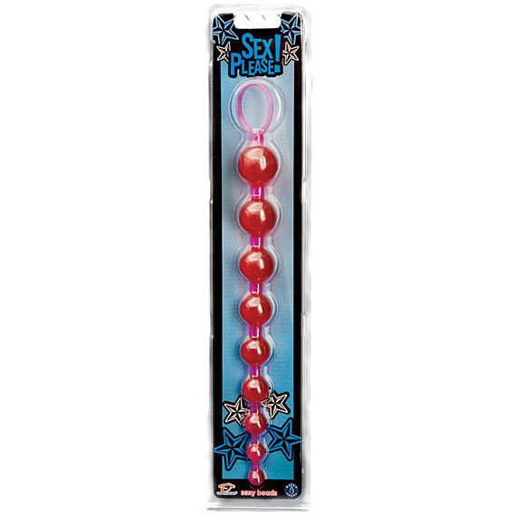Розовые анальные бусы Sex Please! Sexy Beads - 25 см - поливинилхлорид (ПВХ, PVC)