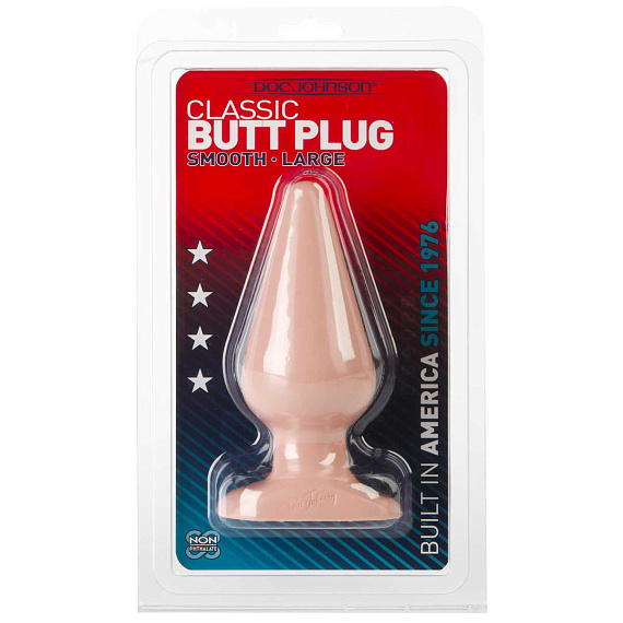 Анальная пробка телесного цвета Butt Plugs Smooth Classic Large - 14 см. от Intimcat