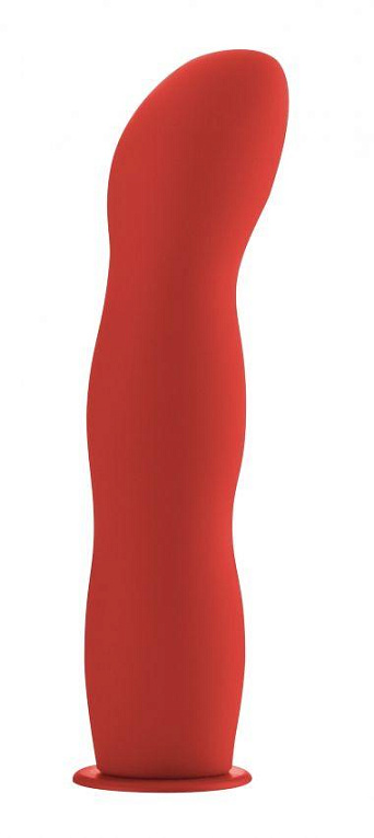 Красный страпон Deluxe Silicone Strap On 8 Inch с волнистой насадкой - 20,5 см. Shots Media BV