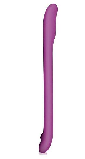 Плоский фиолетовый гнущийся вибромассажер Serenity - 20,3 см.
