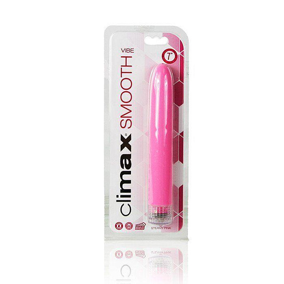 Розовый классический вибромассажер Climax Smooth - 15,2 см. от Intimcat