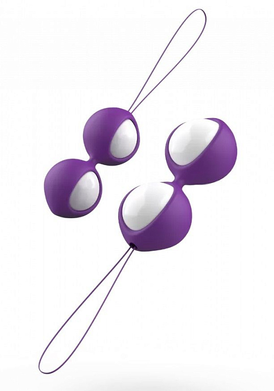 Фиолетово-белые вагинальные шарики Bfit Classic - анодированный пластик, силикон