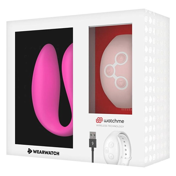 Розовый вибратор для пар с нежно-розовым пультом-часами Weatwatch Dual Pleasure Vibe от Intimcat