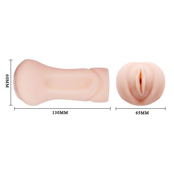 Телесный мастурбатор-вагина с эффектом смазки - фото 5