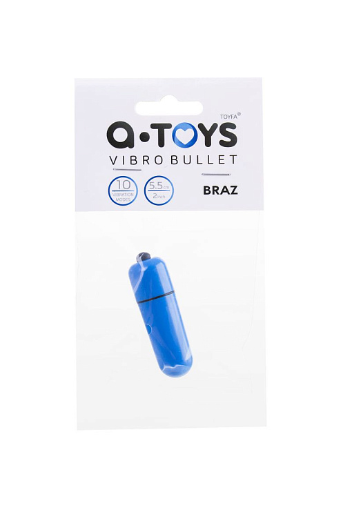 Синяя вибропуля A-Toys Braz - 5,5 см. - анодированный пластик (ABS)