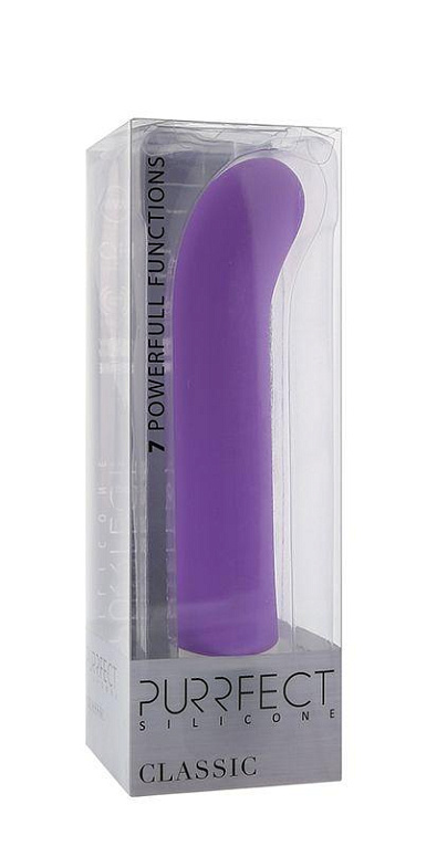 Фиолетовый вибратор PURRFECT SILICONE CLASSIC G-SPOT PURPLE - 17,5 см. - силикон