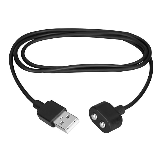 Черный магнитный кабель для зарядки Satisfyer USB Charging Cable - поливинилхлорид (ПВХ, PVC)