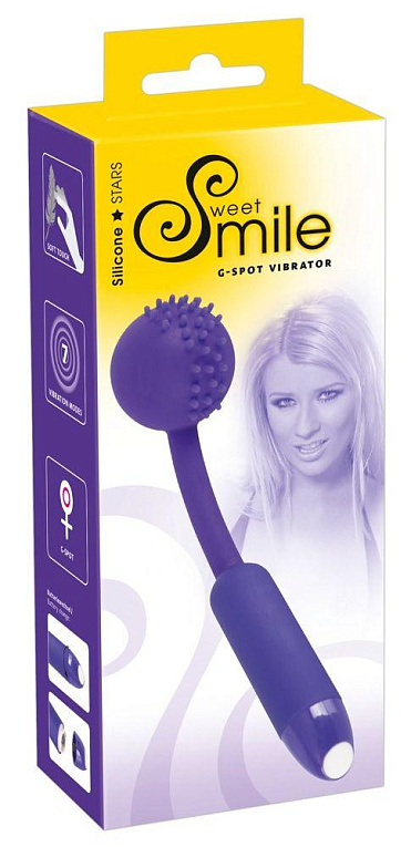 Фиолетовый вибратор для G-точки Smile G-Spot Vibrator - 16,7 см. - силикон