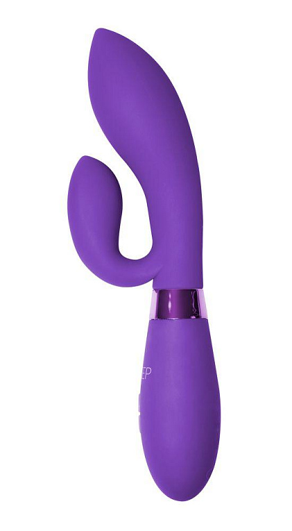 Фиолетовый вибратор Gina с клиторальным отростком - 20 см. - силикон