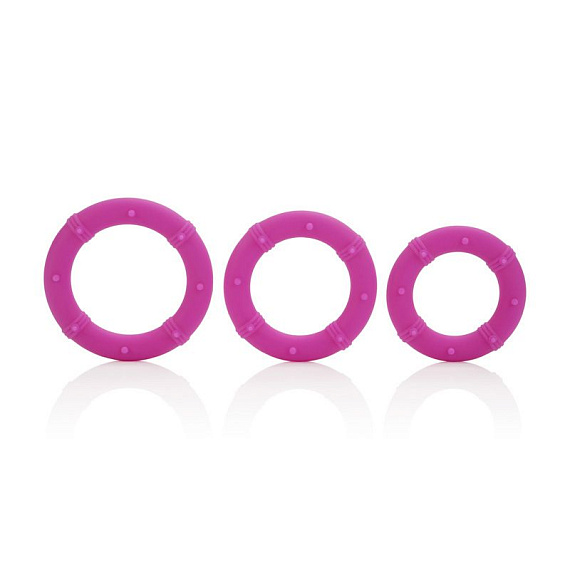 Набор розовых эрекционных колец Posh Silicone Love Rings - силикон