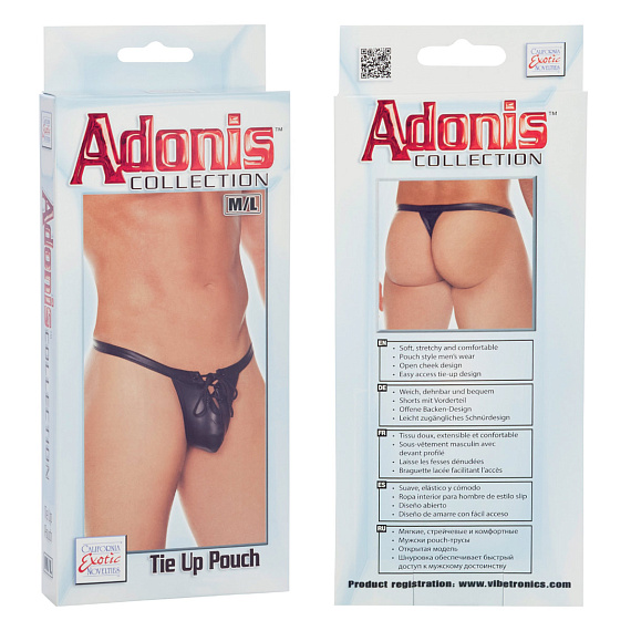 Мужские трусы-стринги Adonis Tie Up Pouch со шнуровкой - 97% полиэстер, 3% спандекс