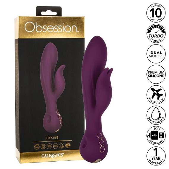 Фиолетовый вибратор-кролик Desire - 22,25 см. - фото 5