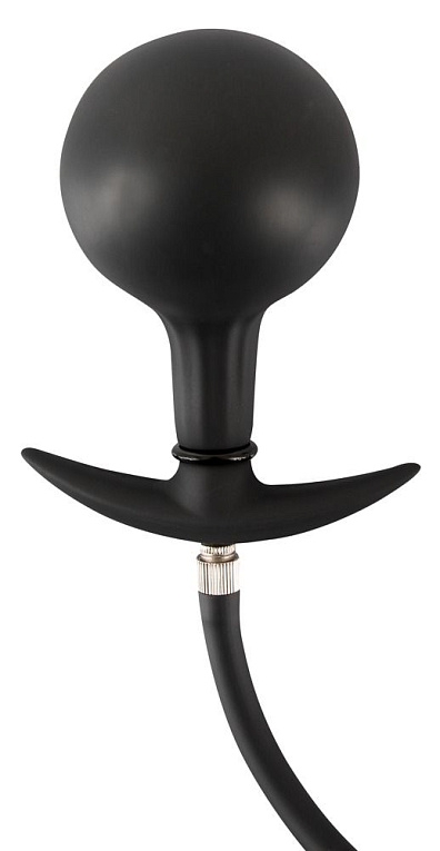 Черная анальная втулка-расширитель Inflatable Plug - фото 5