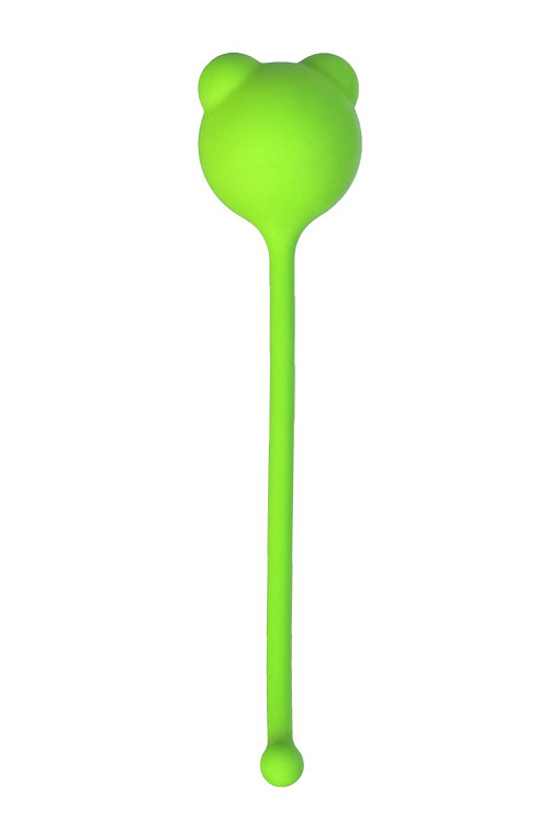 Зеленый силиконовый вагинальный шарик A-Toys с ушками - силикон