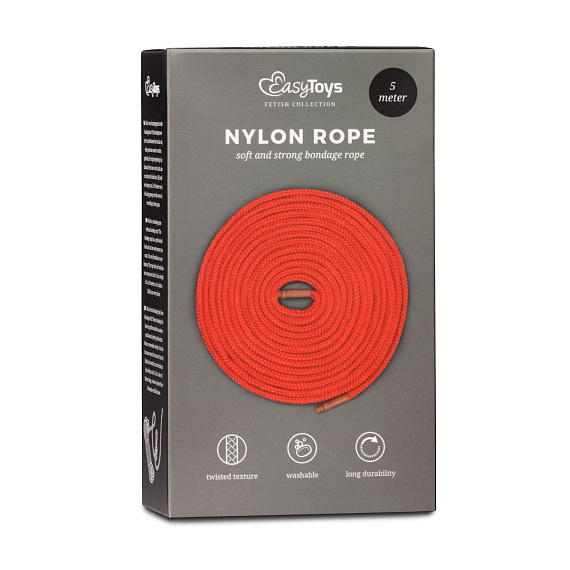 Красная веревка для связывания Nylon Rope - 5 м. - 100% нейлон