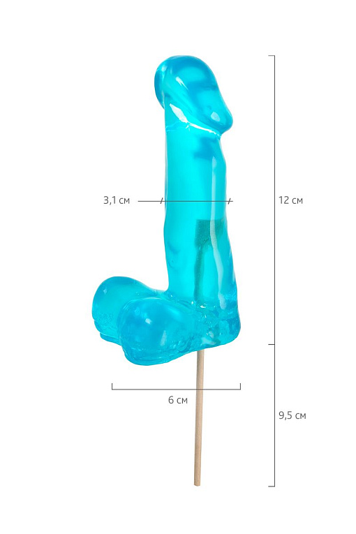 Голубой леденец в форме пениса со вкусом перечной мяты - фото 6