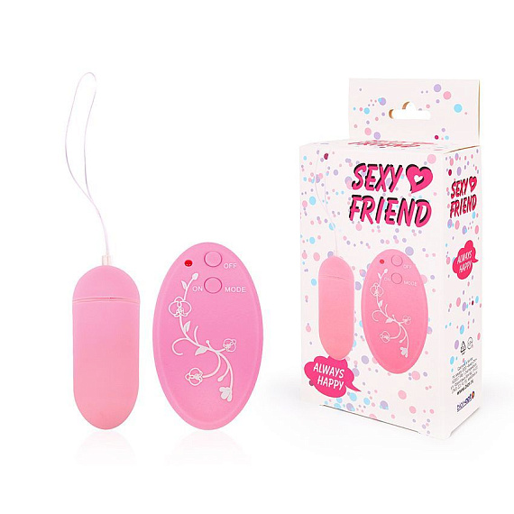 Розовое виброяйцо Sexy Friend с 10 режимами вибрации - анодированный пластик (ABS)