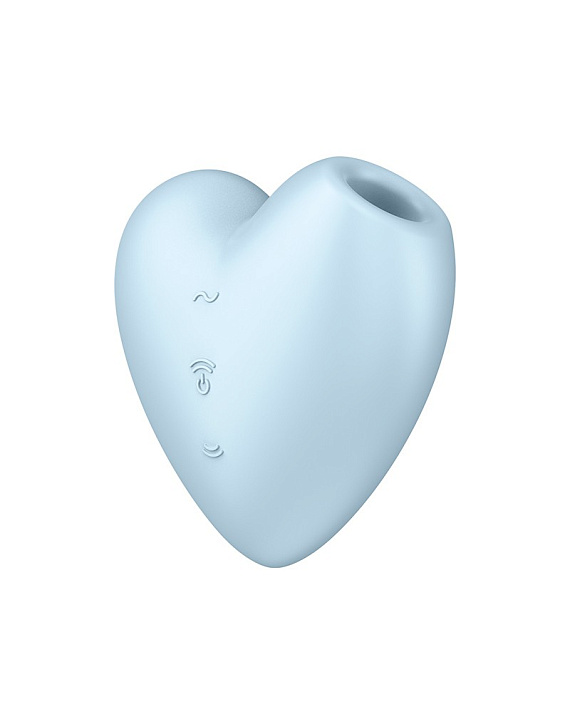 Голубой вибромассажер Cutie Heart с вакуум-волновой стимуляцией - фото 5