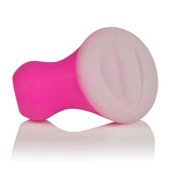 Массажер розового цвета со съемной насадкой для заморозки Posh Silicone Kiss от Intimcat