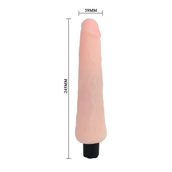 Водонепроницаемый вибратор телесного цвета - 24,5 см. от Intimcat