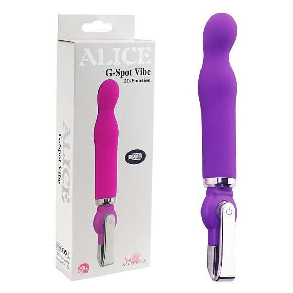 Фиолетовый вибратор ALICE 20-Function G-Spot Vibe - 18 см. от Intimcat