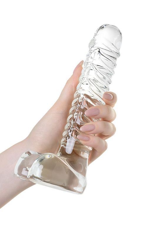 Стеклянный прозрачный фаллоимитатор Sexus Glass - 21 см. - фото 6