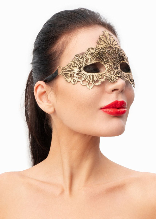 Золотистая женская карнавальная маска от Intimcat