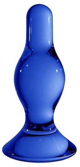 Синяя стеклянная анальная пробка Classy - 11,5 см.