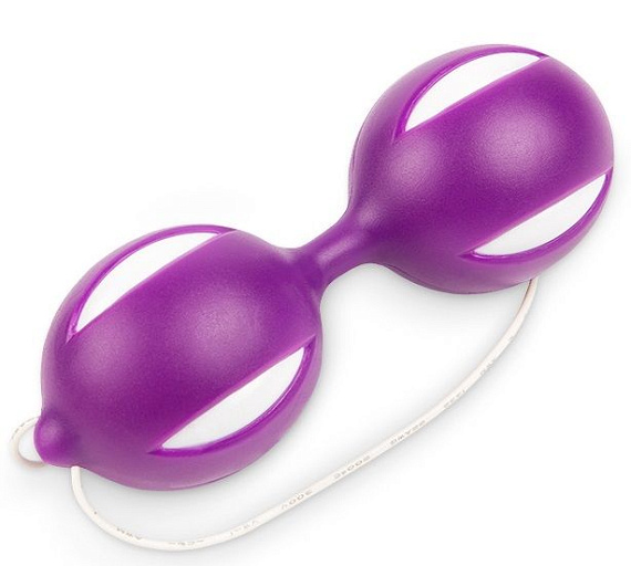 Фиолетовые вагинальные шарики с петелькой - поливинилхлорид (ПВХ, PVC)