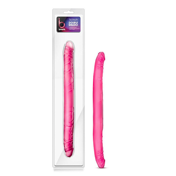 Розовый двусторонний фаллоимитатор B Yours 16  Double Dildo - 40,6 см. Blush Novelties