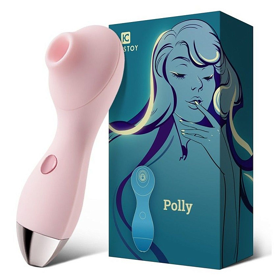 Нежно-розовый мембранный стимулятор клитора Polly - 13,3 см. Kiss Toy