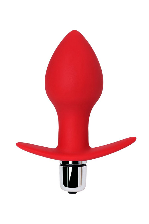 Красная анальная вибровтулка Glam - 9,7 см. от Intimcat