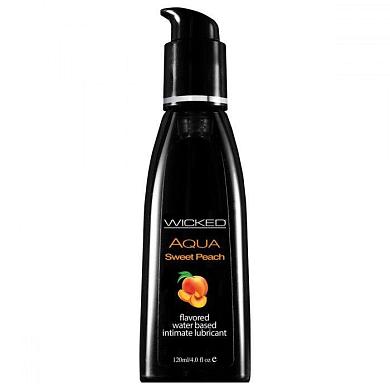 Лубрикант с ароматом спелого персика Wicked Aqua Sweet Peach - 120 мл.