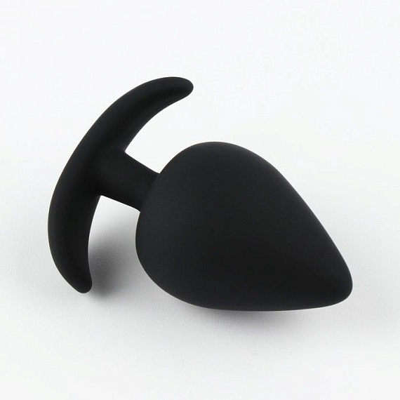 Черная силиконовая анальная пробка Soft-touch - 5,3 см. - силикон