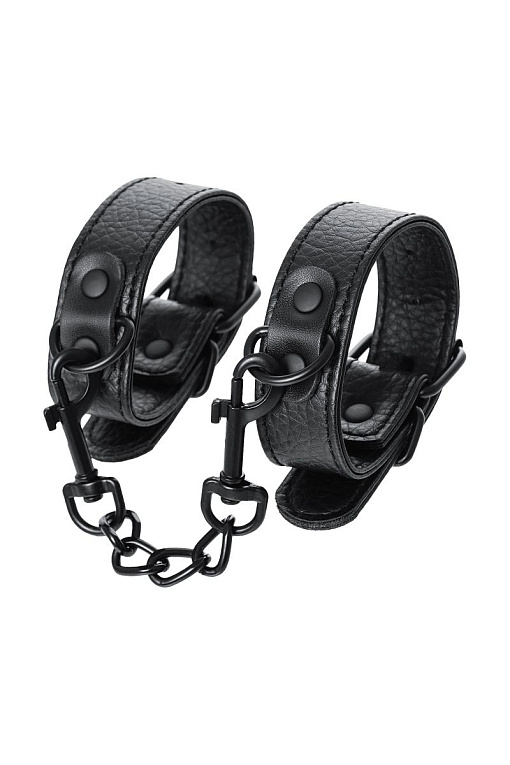 Узкие черные наручники на сцепке - фото 7