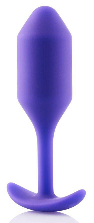 Фиолетовая пробка для ношения B-vibe Snug Plug 2 - 11,4 см. - фото 5