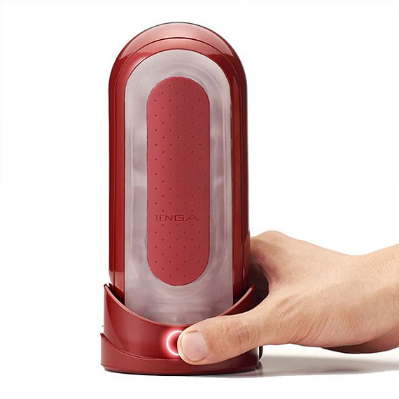 Красный мастурбатор Flip Zero Red   Warmer с подогревом Tenga