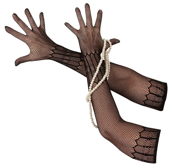 Изящные сетчатые длинные перчатки - фото 5