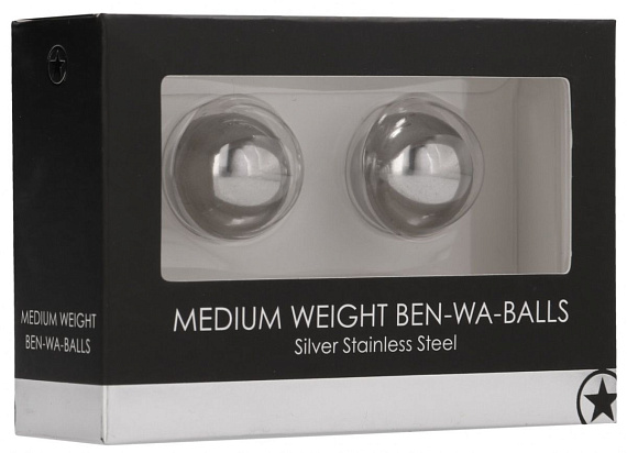 Серебристые вагинальные шарики Medium Weight Ben-Wa Balls - металл