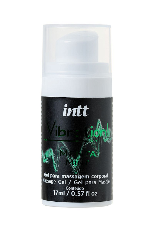 Жидкий массажный гель VIBRATION Mint с ароматом мяты и эффектом вибрации - 17 мл. INTT