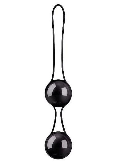 Черные вагинальные шарики в сцепке Pleasure balls Deluxe