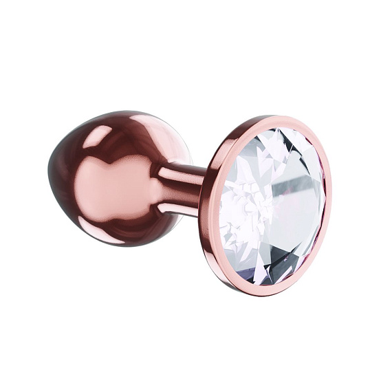 Пробка цвета розового золота с прозрачным кристаллом Diamond Moonstone Shine L - 8,3 см. - металл
